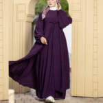 Abaya chic 2pcs crêpe rosa